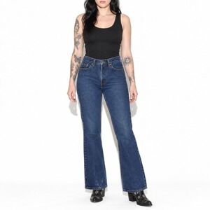 90s Vintage Dark Wash Levis 517 Slim Fit Boot Cut Jeans Womens 4 Blue Denim USA